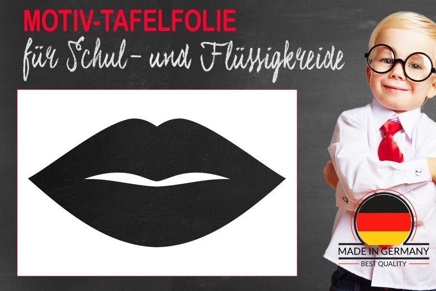 Motiv Tafelfolie Kussmund als Tattoo für Wand & Möbel