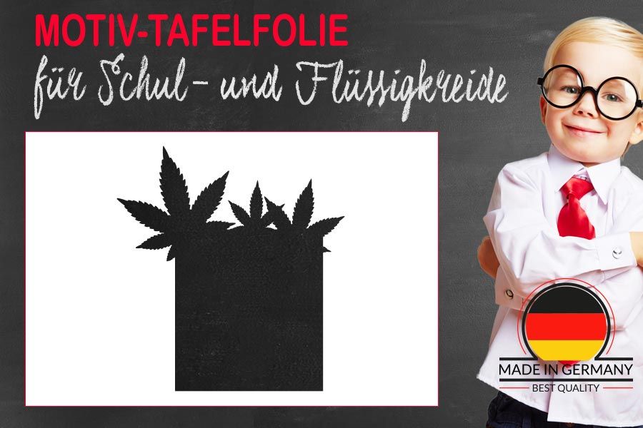 Memoboard aus Tafelfolie mit Motiv Cannabis