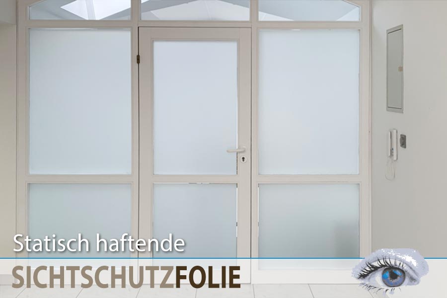 Raumteiler mit Sichtschutzfolie statisch haftend