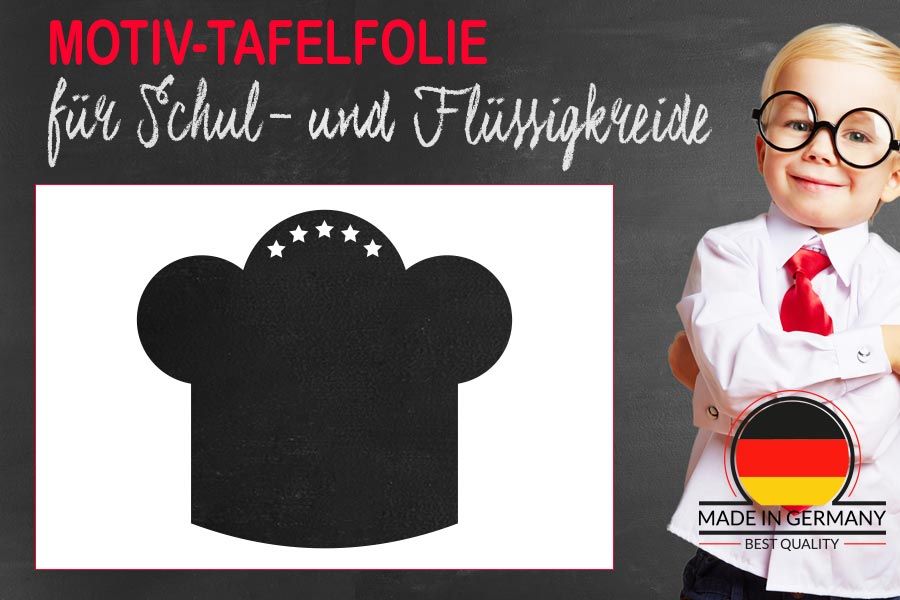 Motiv-Tafelfolie in Form einer Sterne-Kochmütze für Wand & Möbel