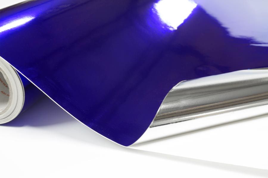 Dunkelblaue Metalleffektfolie glänzend für Deko und Beschriftung