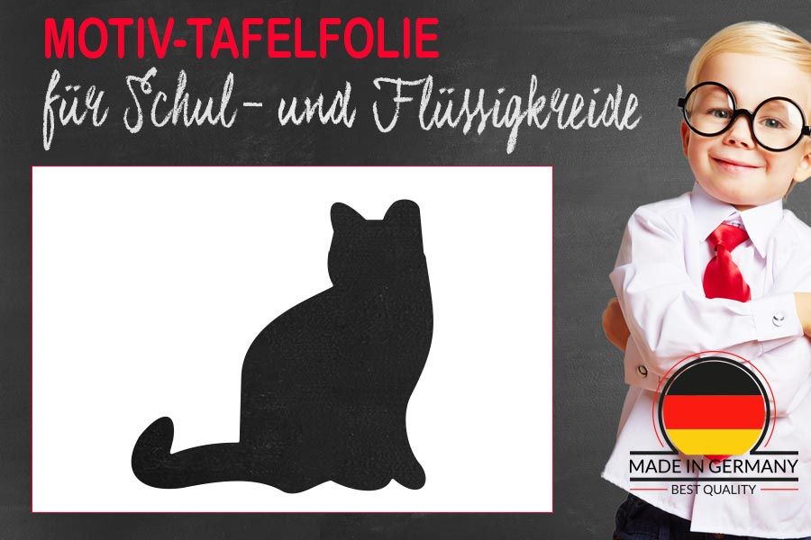 Verspieltes Katzenmotiv aus beschreibbarer Tafelfolie für Wand & Möbel
