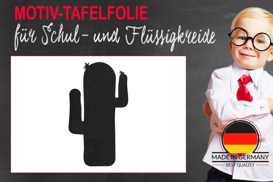 Motiv Tafelfolie Kaktus mit Blüte als Tattoo für Wand & Möbel 