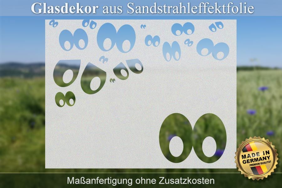 glasdekor-motiv-mehrere-augenpaare-schauen-in-die-dunkelheit_satinierte-fensterfolie