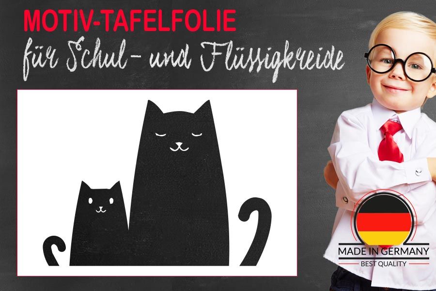Motiv Tafelfolie Katzenfamilie Wandaufkleber beschreibbar