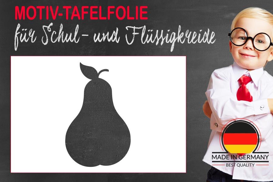 tafelfolienmotiv in birnenform zum beschreiben mit kreidemarkern
