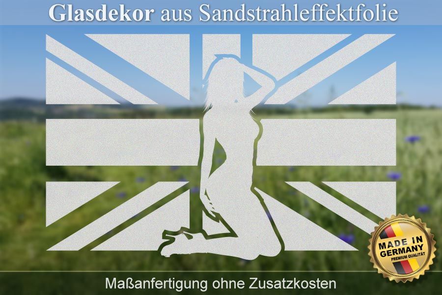 glasdekor-motiv-frau-mit-englischer-flagge_satinierte-fensterfolie