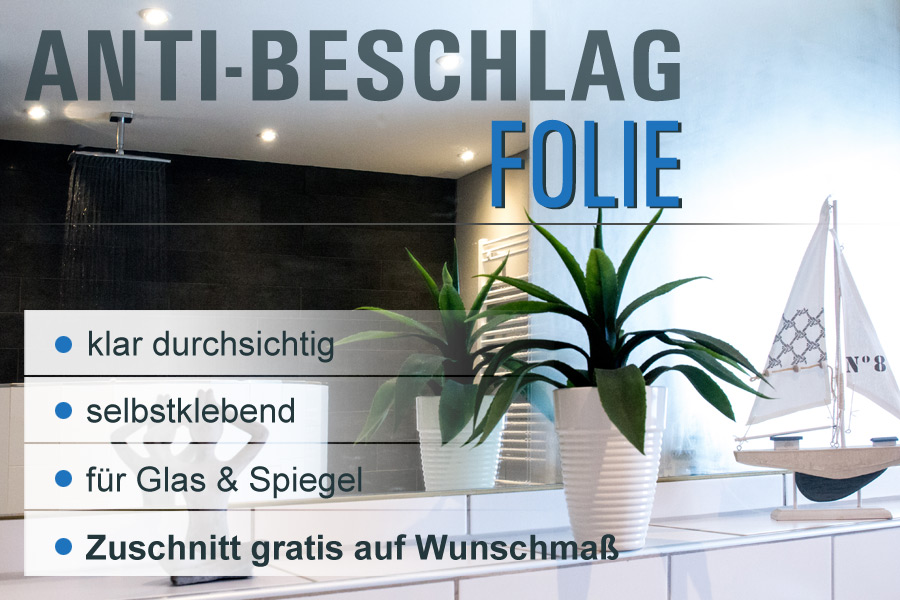 badezimmerspiegel mit selbstklebender antibeschlagfolie anti-fog