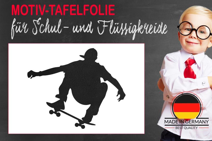 Motiv Tafelfolie stylischer Skateboarder aus Kreidefolie