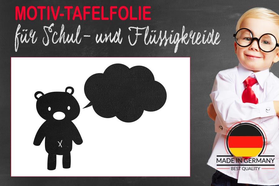 Motiv Tafelfolie Teddybär mit Sprechblase für Kinderzimmer