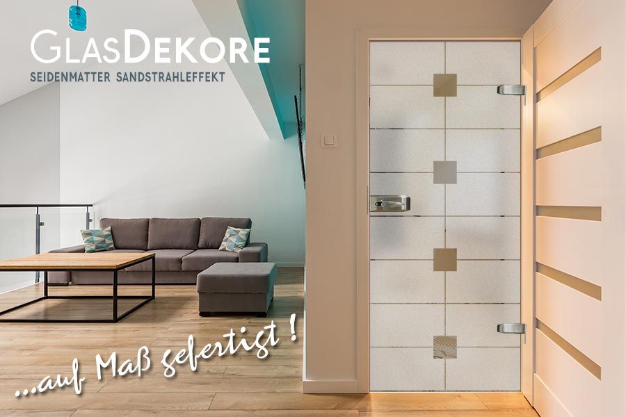 glasdekor-sandstrahleffekt-durchsichtige-karos-und-linien auf blickdichten hintergrund
