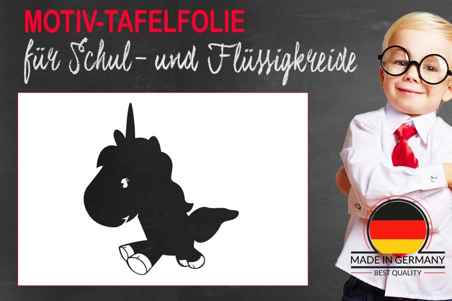 Motiv Tafelfolie niedliches Einhorn für Dein Kinderzimmer zum bemalen mit kreideMotiv Tafelfolie niedliches Einhorn für Dein Kinderzimmer