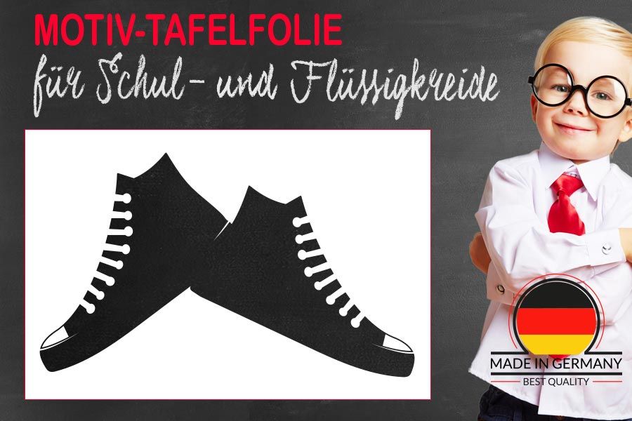 Motiv Tafelfolie Sneaker Schleichschuh als Wandtattoo zum beschreiben mit kreide