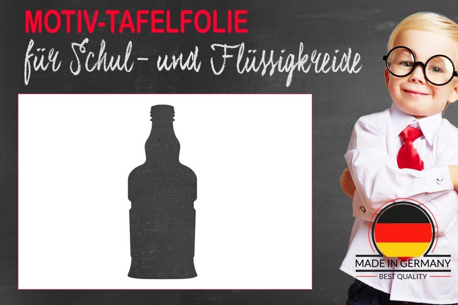 Beschreibbare Whiskeyflasche aus Motiv Tafelfolie