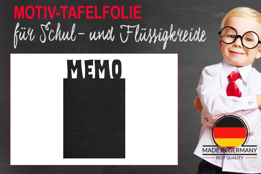 Motiv Tafelfolie Memo auf Wand & Möbel beschreibbar
