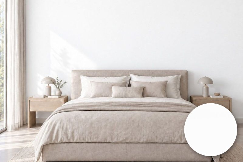 Anwendungsbeispiel mit Coverstyl Möbelfolie Blank – Uni weiß seidenmatt, rechts unten die Oberfläche im Detail