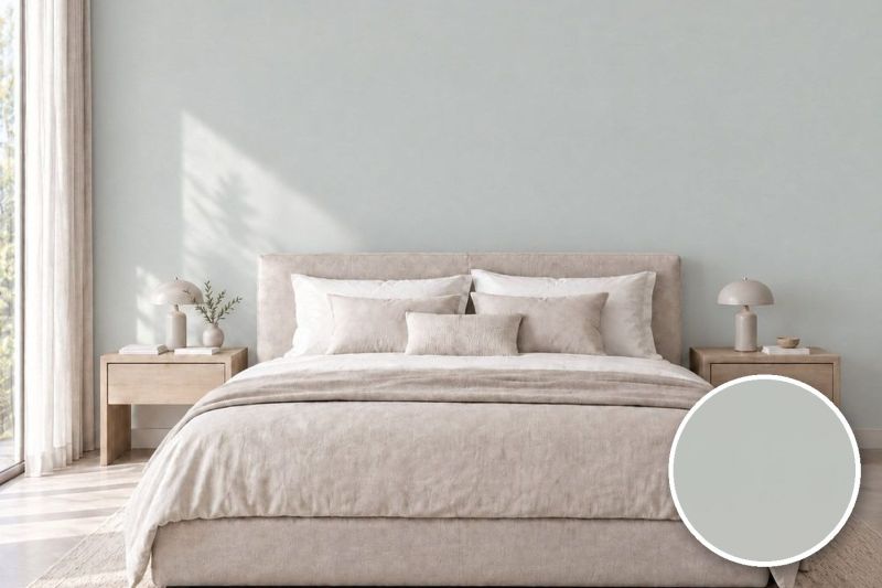 Anwendungsbeispiel mit Coverstyl Möbelfolie Gray – Uni grau seidenmatt, rechts unten die Oberfläche im Detail