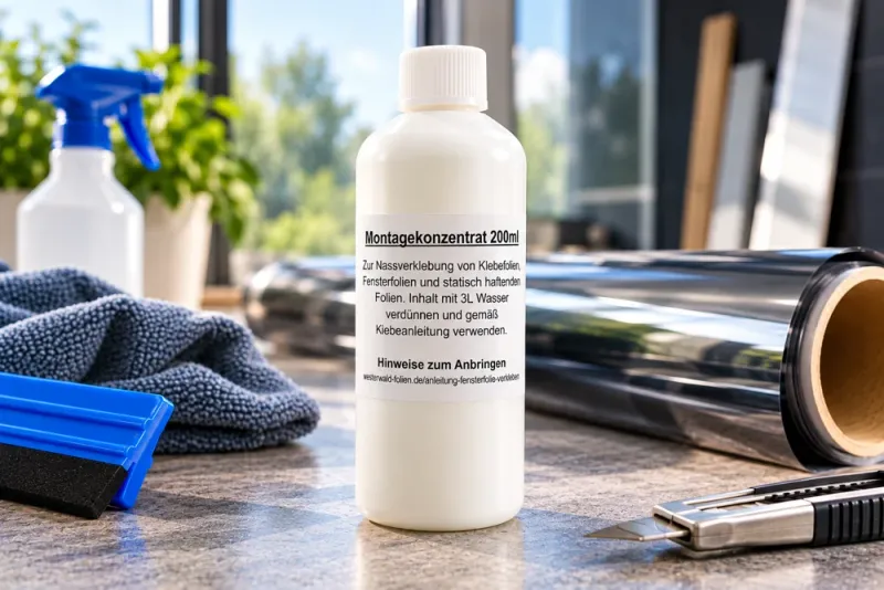Montage Konzentrat Grün 200 ml, Glas Folie nass verkleben