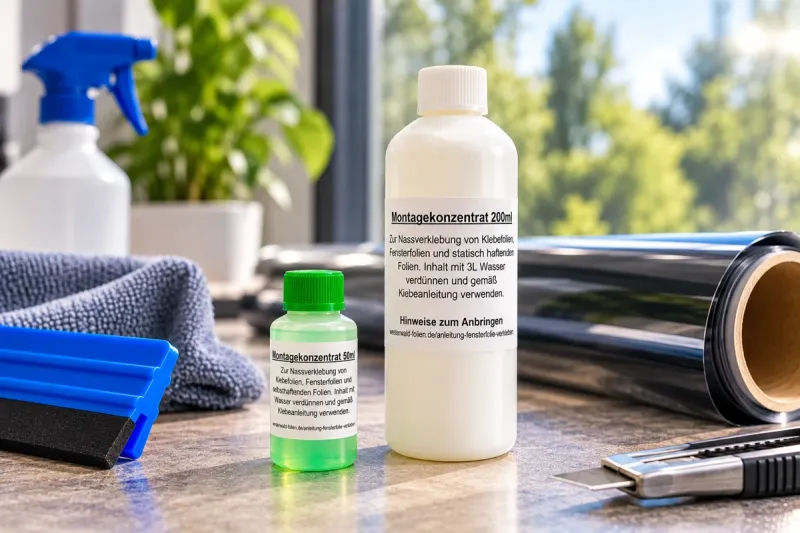 Montage Konzentrat Grün 50 ml, Glas Folie nass verkleben