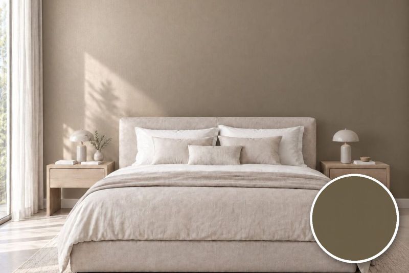 Anwendungsbeispiel mit Coverstyl Möbelfolie Suede Gold – Wildleder-Metalloptik Gold, rechts unten die Oberfläche im Detail