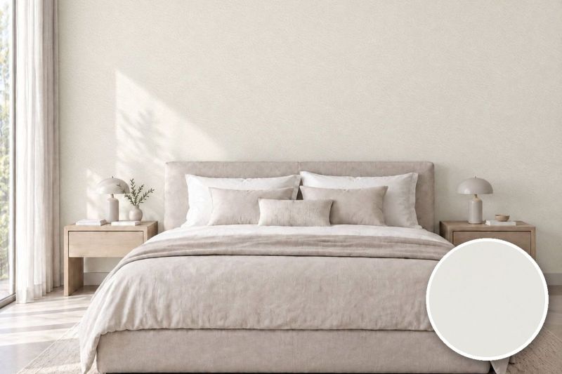 Anwendungsbeispiel mit Coverstyl Möbelfolie Cloud – Lederoptik hellgrau, rechts unten die Oberfläche im Detail