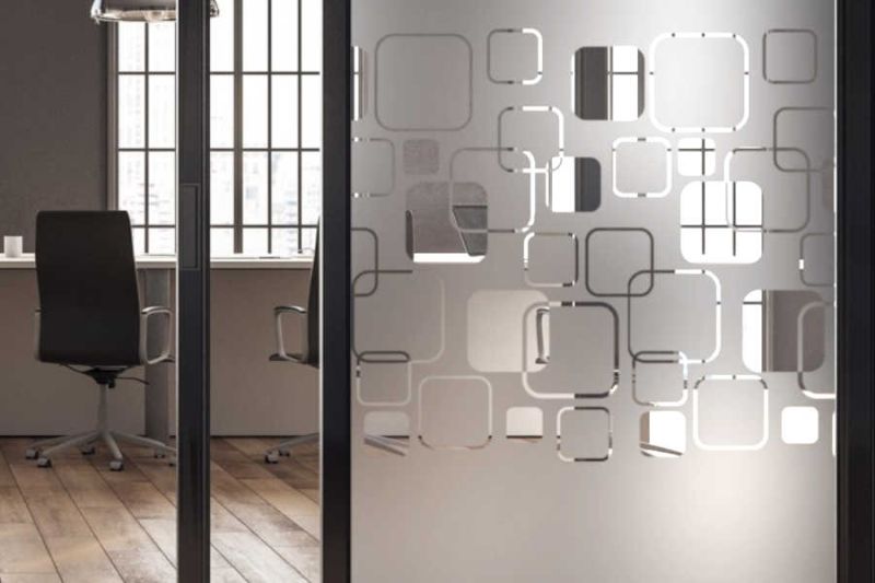 Fenster Dekorfolie Milchglas im Retro-Look "PIAZZA", PREMIUM